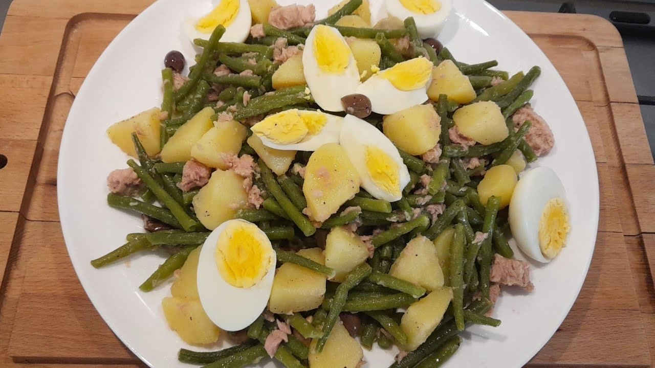 INSALATA DI FAGIOLINI PATATE E TONNO Potato and tuna green bean saladسلطه الفاصوليا الخضراء الايطالي