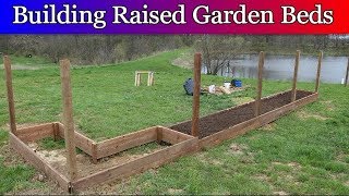 Fenced in Garden Area  Part 1  Building Raised Beds and Fence posts