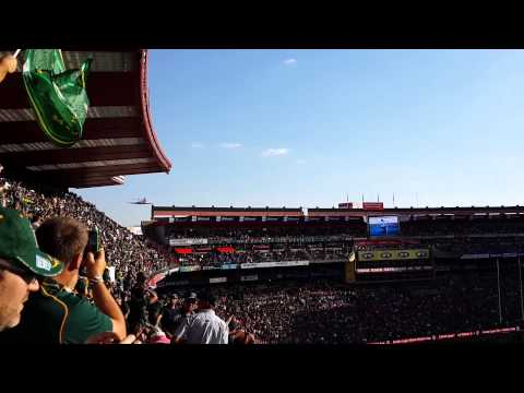 Springboks vs All Blacks: Jet flies over Ellis Park stadium