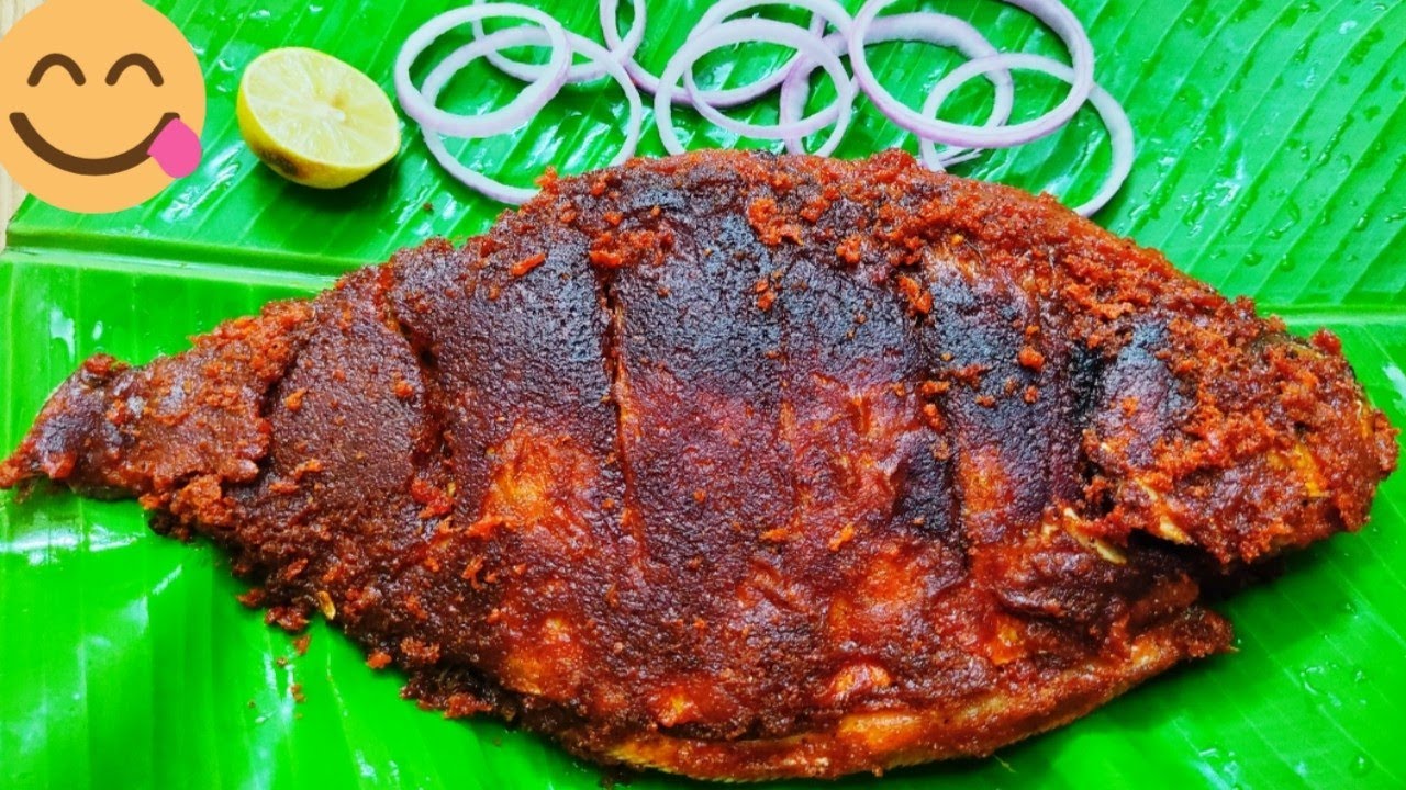 ಹೋಟೆಲ್ ಸ್ಟೈಲ್ ಫುಲ್ ಮೀನ್ ಫ್ರೈ/Red pomfret fish fry in kannada/simple ...