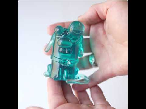 Trashcan Dog (Translucent Blue Variant) 3D Printed Designer Art Toy