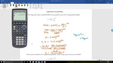 Exponential & Logarithmic Models (Sect 5.5)