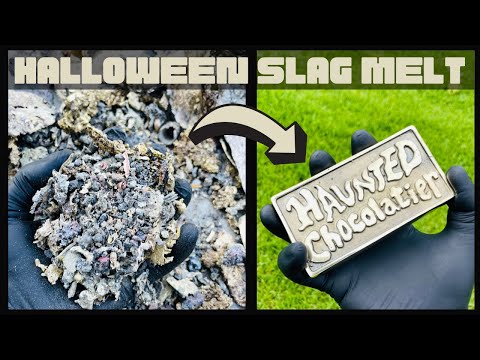 Slag Melting - Real Trash To Treasure - ASMR Metal Melting Halloween - BigStackD Sand Casting