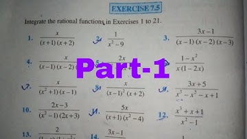 Integration  class 12 partial fraction method Ex:7.5 NCERT .