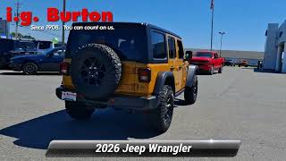 New 2026 Jeep Wrangler Willys, Berlin, MD B26-7129 Ig Burton Jeep Berlin