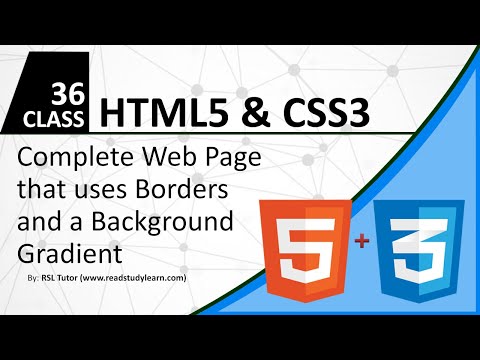 How to Create HTML and CSS Web Page Uses Borders and CSS Gradient background Part 36