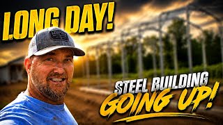 We Started Raising the Steel Building Today!