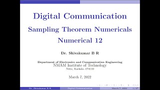 Sampling Theorem Numerical: Numerical 12