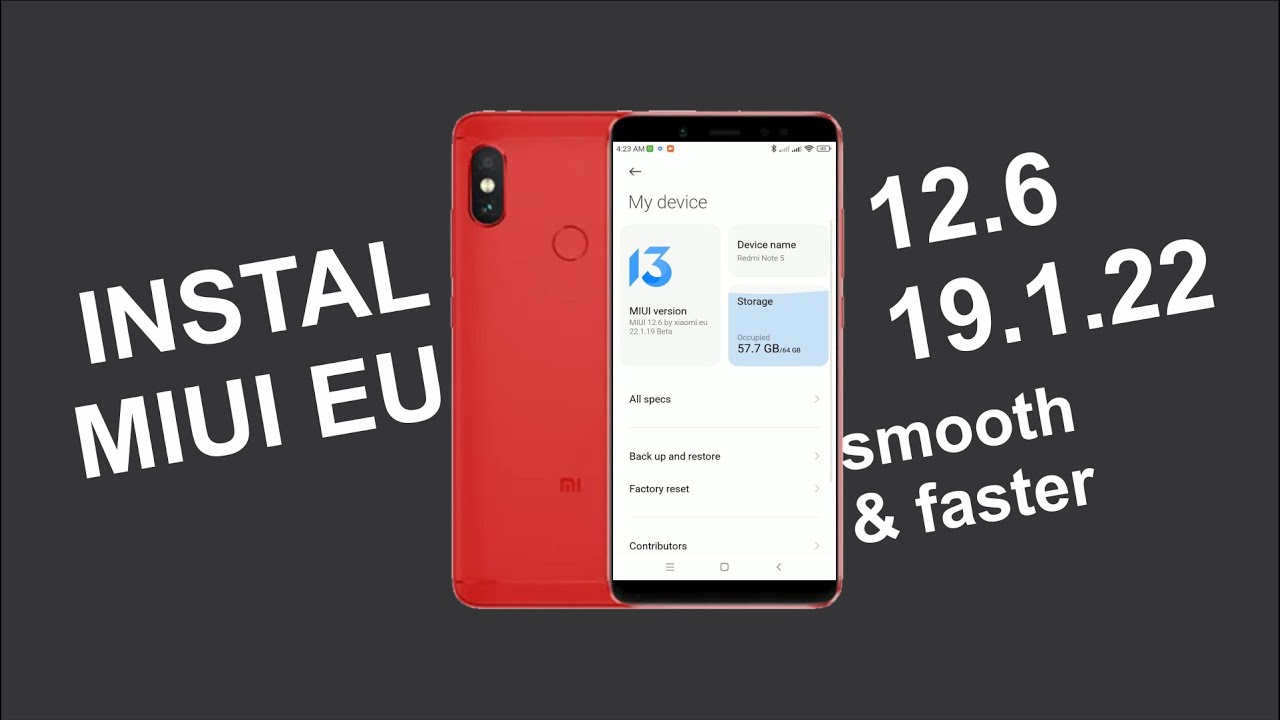 Instal MIUI 12.6 by Xiaomi EU | Android 11 | Redmi Note 5 Pro - YouTube
