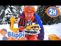 Blippi Plays with Snow with Excavators and Trucks! | 2 HOURS OF BLIPPI TOYS! | Educational Videos