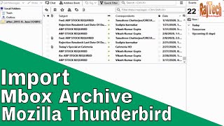 Thunderbird Archive Emails Locally | Mozilla Thunderbird Import Mbox | RajTech ||