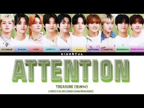 Cover TREASURE (트레저)  - 'ATTENTION' LYRICS COLOR CODED [HAN/ROM/ENG]