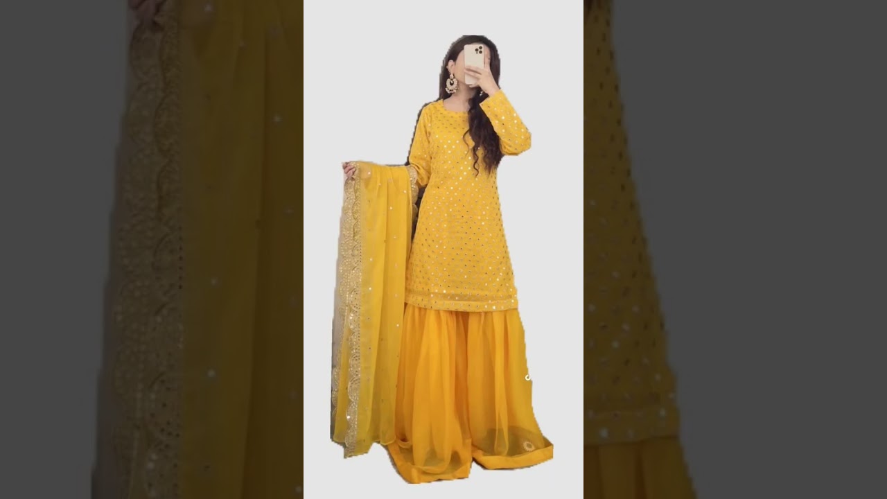 designer yellow sharara suit 