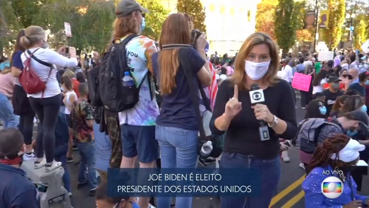 Globo: Festa em Washington (plantão JN / Eleições Americanas) - Biden eleito nos EUA