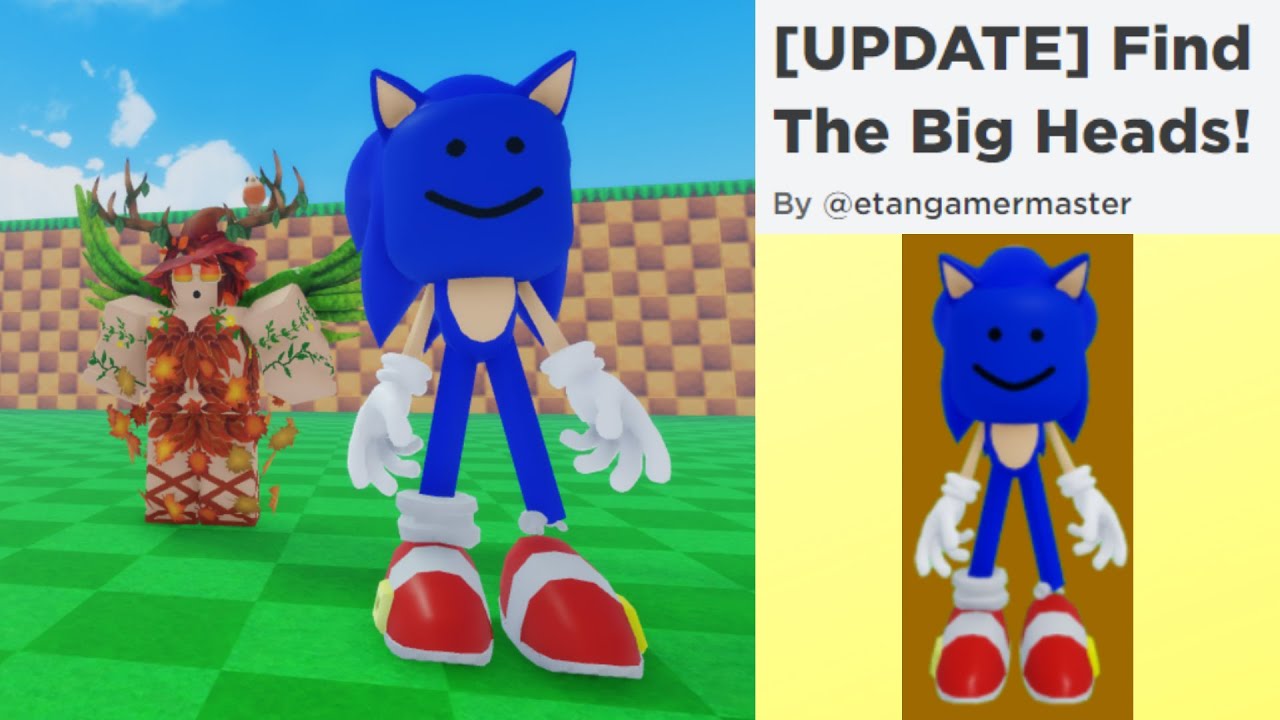Tutorial How To Get Sonic Bighead In Find The Big Heads By Etangamermaster YouTube