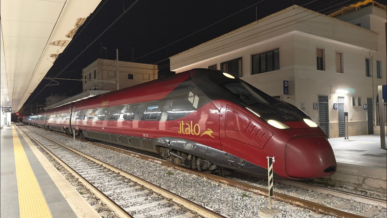 ITALO EVO NTV IN PARTENZA DALLA STAZIONE DI TRANI!