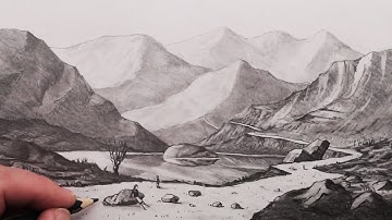 Hoe je een landschap tekent met behulp van atmosferisch perspectief