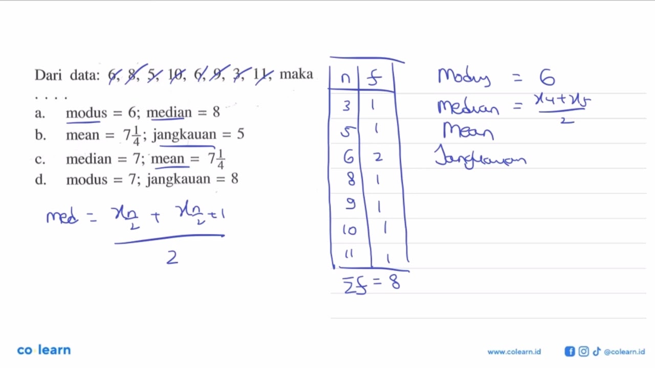 From the data: 6,8,5,10,6,9,3,11, then