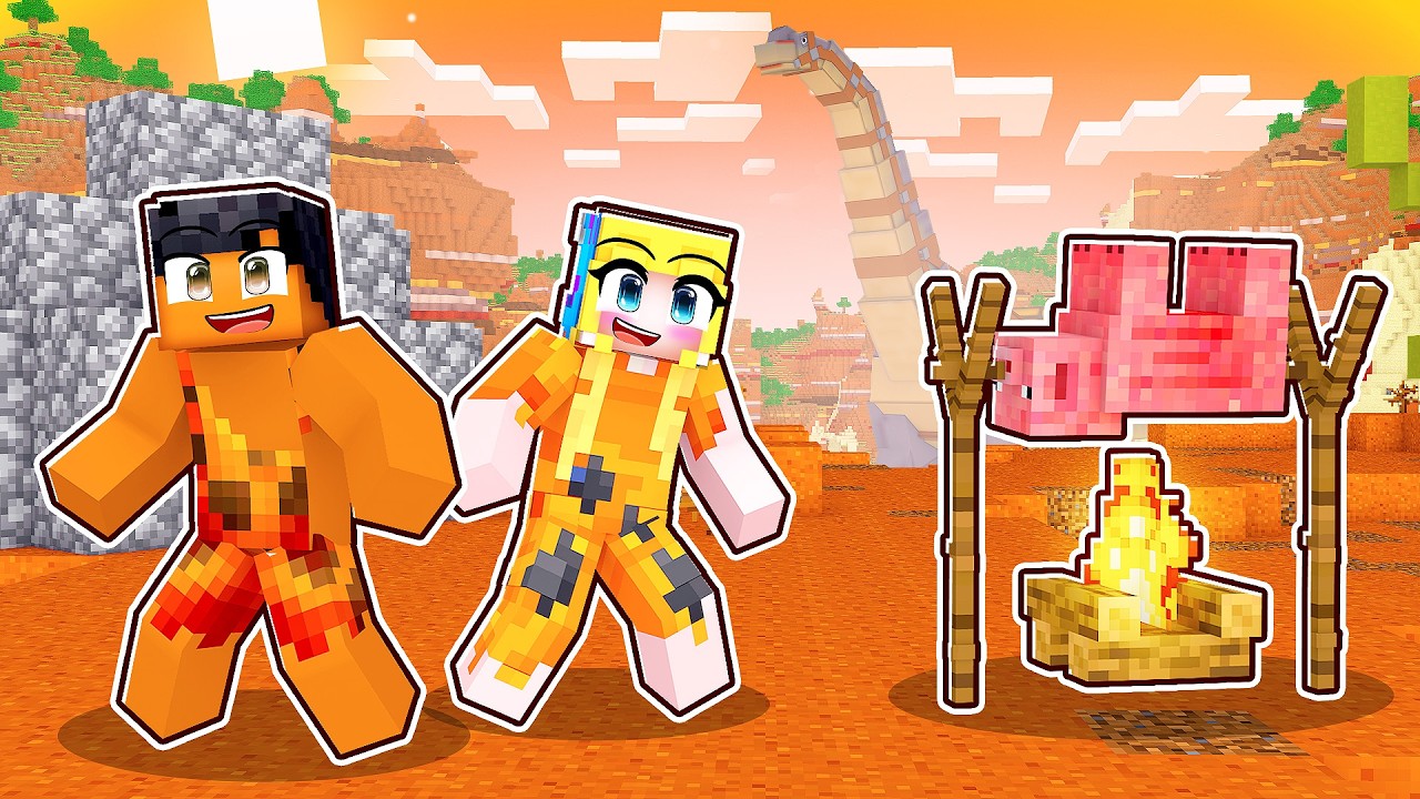 VIAJAMOS para o PASSADO PRÉ HISTÓRICO no Minecraft!