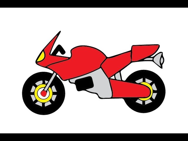 How to Draw a Motorcycle Easy step by step / Как нарисовать мотоцикл