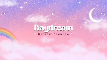 Daydream, Pastel Twitch Overlay : Pink Stream Package