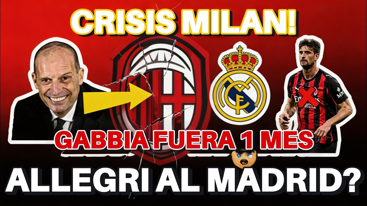 ¡DERBY EN PELIGRO! , Milan sin Gabbia 1 MES , Pulisic DUDA + Allegri al MADRID ?!!