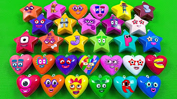 Numberblocks & Alphablocks💫Finding Hidden Slime in Mini Opening Heart, Star Coloring! ASMR