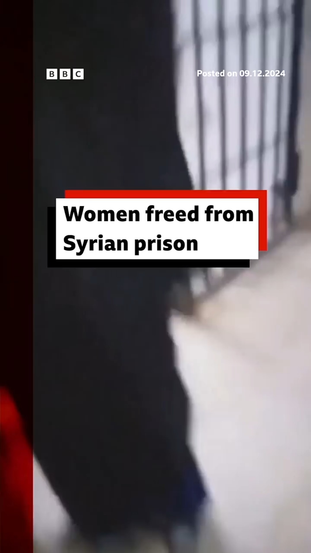 Moment women are freed from notorious Syrian prison. #Syria #BBCNews