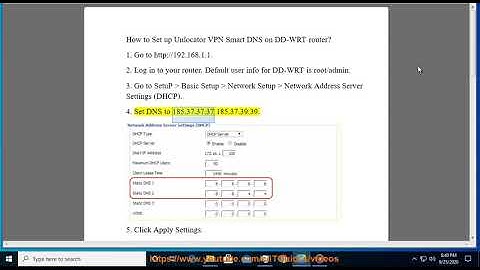 Set up Unlocator VPN Smart DNS on DD-WRT router