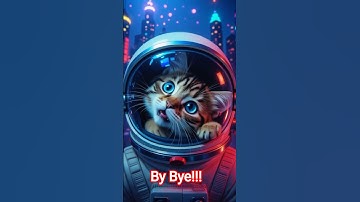 Blue-Eyed Astronaut Cat 😻 | Emotional AI Art Journey in Neon Dreams ✨ #kitten #kitty #cute #cat