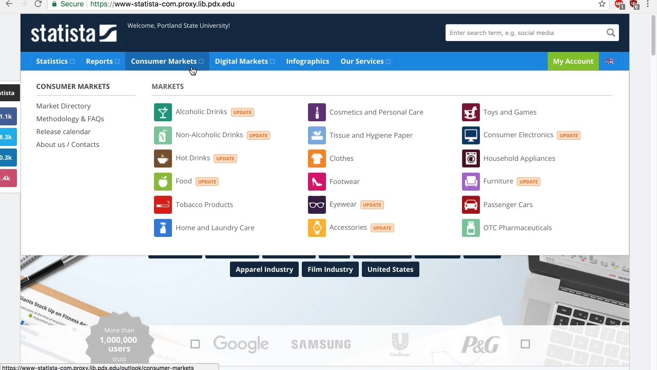 Finding Data And Reports In Statista