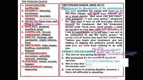 THE FOOLISH QUACK  LECTURE NO. 9. 2 BY PROFESSOR LIAQAT ALI MOHSIN