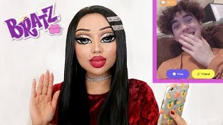 BRATZ DOLL Makeup Challenge (Strangers REACT)