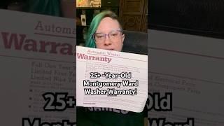 25-Year-Old Montgomery Ward Washing Machine Warranty