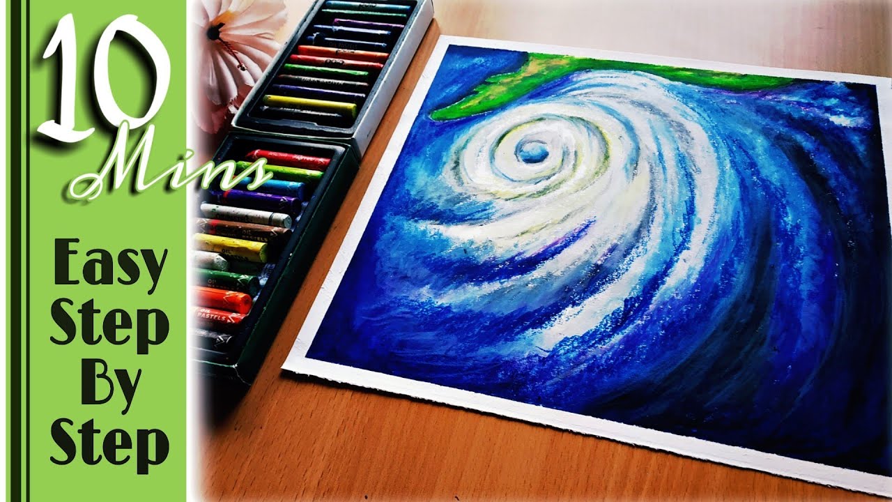How to draw 3D looking cyclone landscape  Simple trick to draw cyclone  with soft pastels  YouTub  Oil pastel art Nature art painting Canvas  painting tutorials