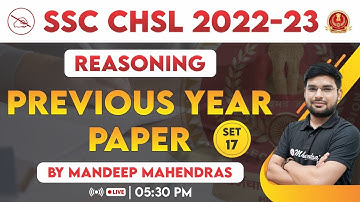 SSC CHSL 2022-23 | SSC CHSL Previous Year Questions | SSC CHSL Reasoning Classes | Mandeep Mahendras