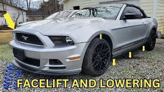 Salvage 2011 Mustang Convertible Project Transformation: Lowering &amp; Front End Repairs Continue