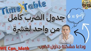 جدول الضرب كامل من واحد الي عشرة | جدول الضرب بين ايديك | مفيش حفظ (كله بالحساب الذهني )|time table