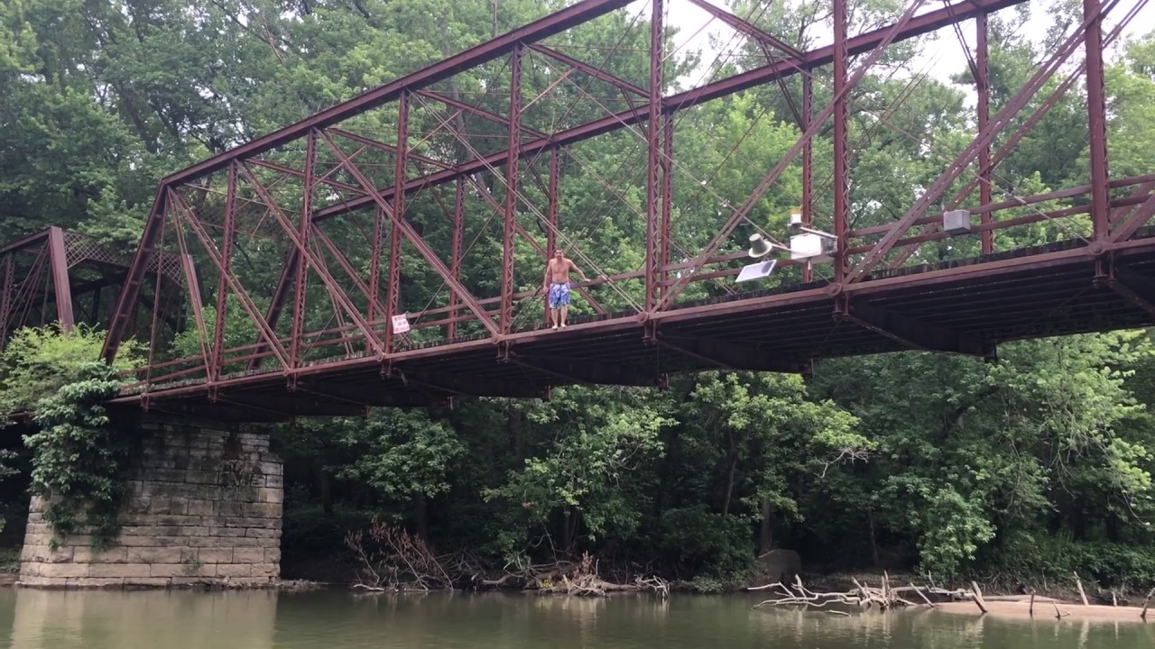 Trestle Bridge Jump into the Driftwood River Edinburgh/Camp Atterbury