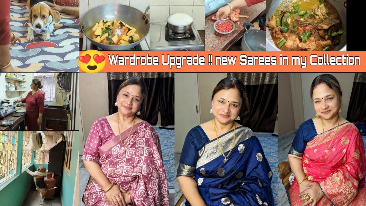 Wardrobe Upgrade !! New Sarees in my Collection ✌️😍 || Easy कद्दू की सब्जी, Capsicum Chicken Stew ||