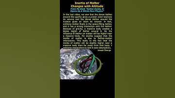 Inertia of Matter Changes with Altitude
