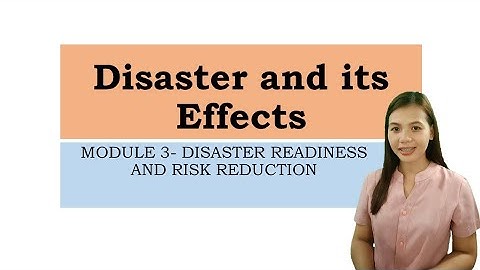 Disaster and Its Effects | DRRR