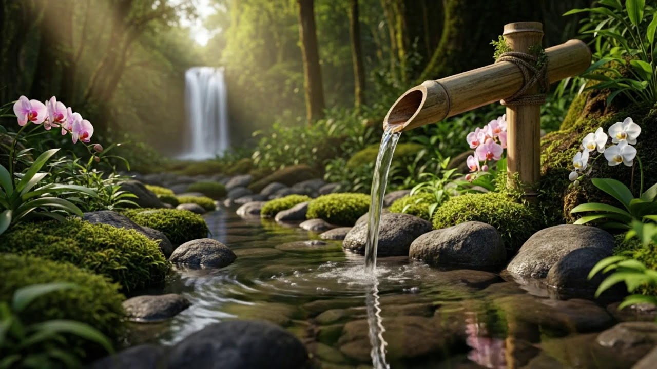 Calming Piano Melodies with River Sounds for Stress Relief