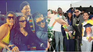 Chloe & Halle Bailey at Branson’s graduation & King Combs at Chance’s graduation