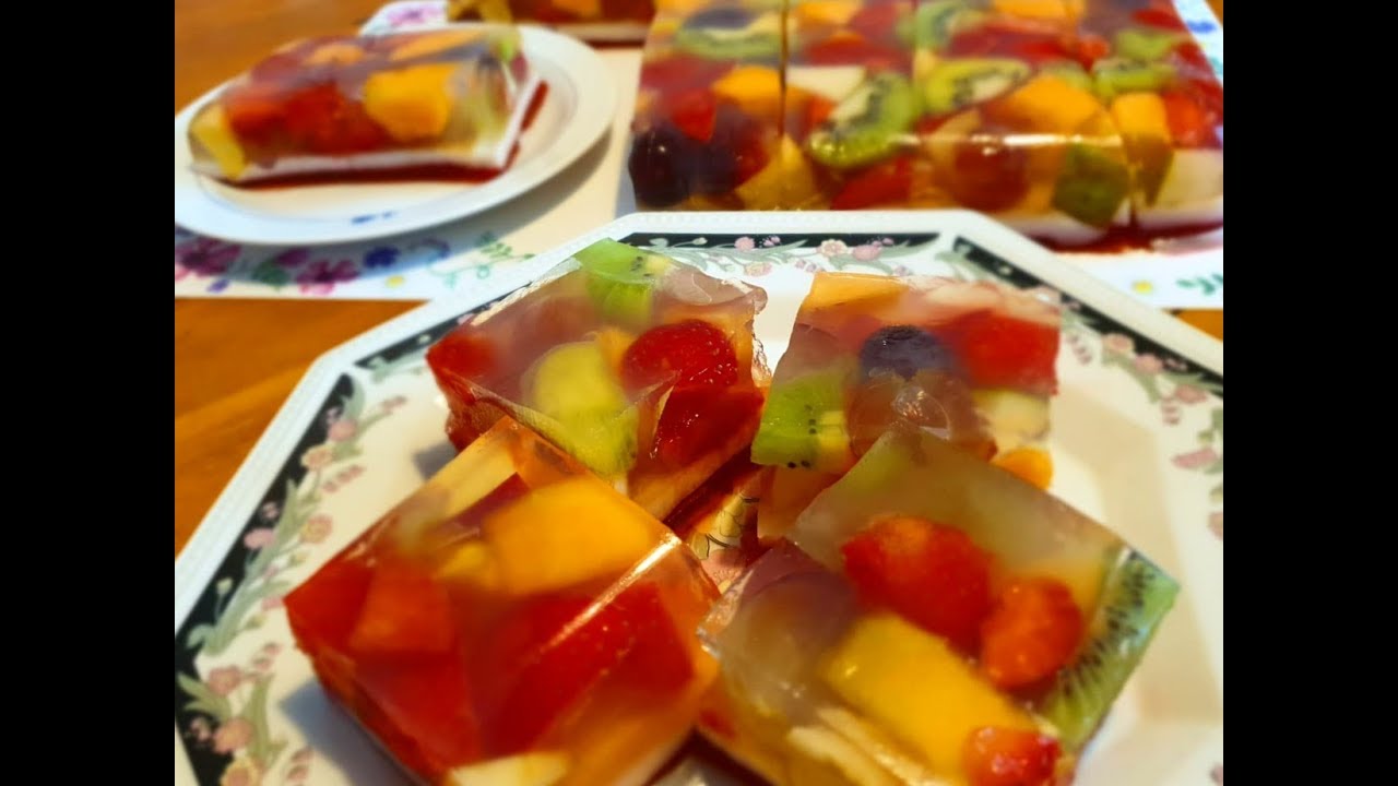 Jeleu cu fructe AgarAgar Jelly Fruit Cake Recipe YouTube