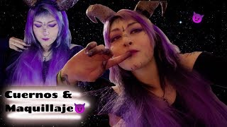 Demonio😈 Haz los Cuernos & Maquillaje💜