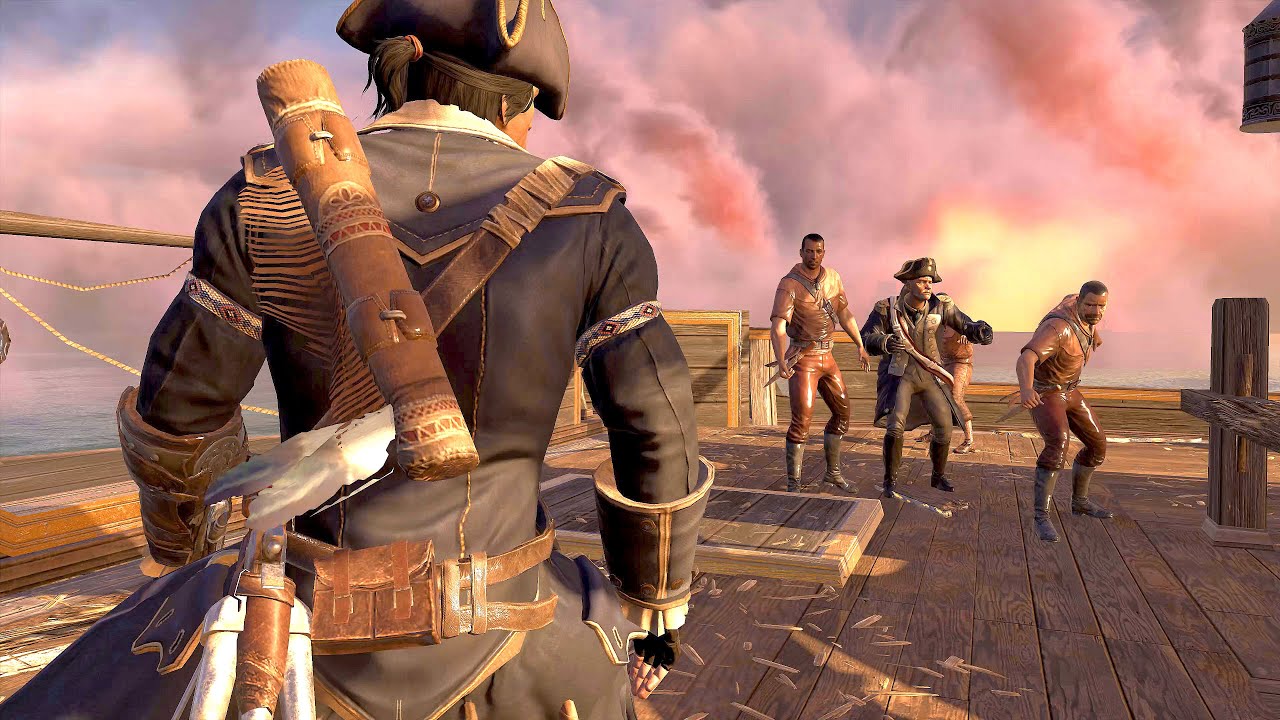 Assassin's Creed 3 Remastered - Connor Kenway Man of War Battle & Assassination of Haytham Kenway