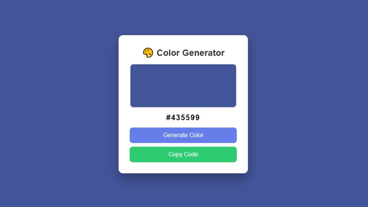 🎨 Color Generator using HTML CSS JavaScript | Random Color Generator ...