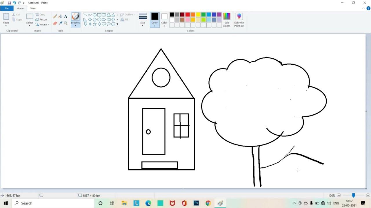 how to draw a house and tree in ms paint how to use ms paint in