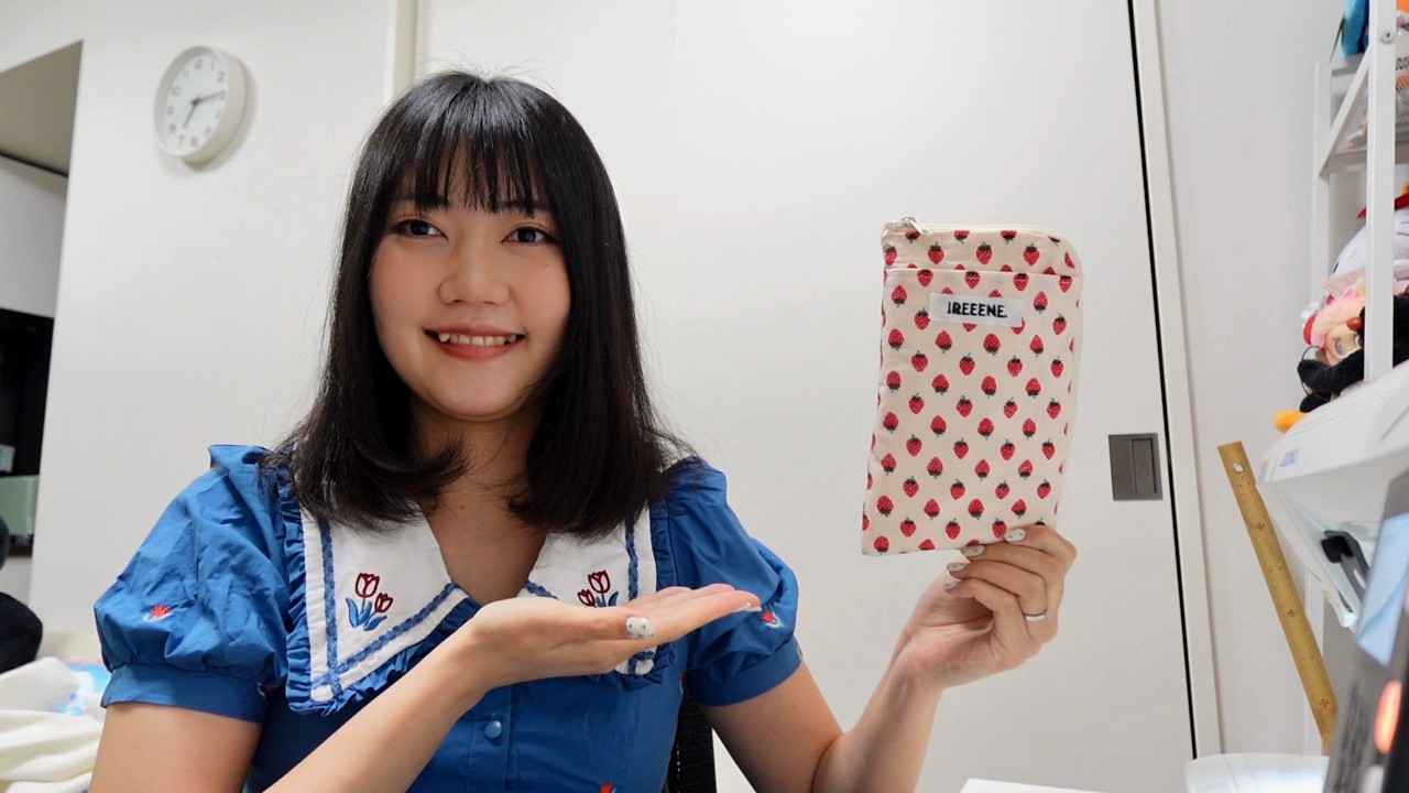 洋裁初心者がスマホショルダー作ったらとんでもない時間かかった🪡｜服飾の学校の合否永遠と待ってる